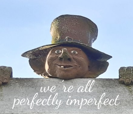 Coaching van perfectionisme met quote "we're all perfectly imperfect"